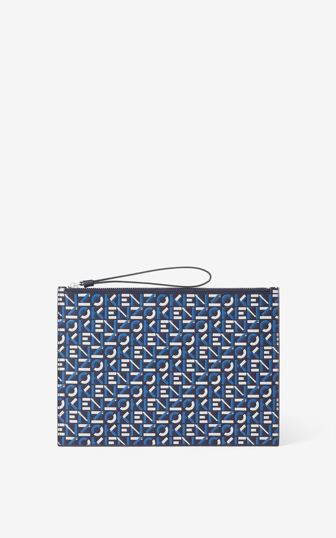 Pochette Kenzo Large monogram Cuir Homme Bleu | ZHOA-49862